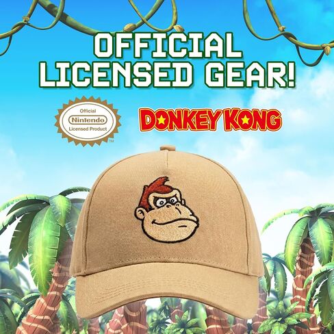Donkey Kong Baseball Hat, Baseball Cap, Tan Hats for Men, Adult Hats, Adjustable Hat, Mens Women Baseball Caps, Cotton in Saudi Arabia