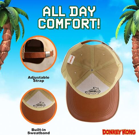 Donkey Kong Baseball Hat, Baseball Cap, Tan Hats for Men, Adult Hats, Adjustable Hat, Mens Women Baseball Caps, Cotton in Saudi Arabia