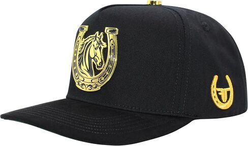 Ferreti Hats FT138 Premium Black Horse Hat for Men & Women - Metal Horse Emblem Hat - Snapback Baseball Cap, Gorra Negra de Beisbol para Hombre y Mujer in Saudi Arabia