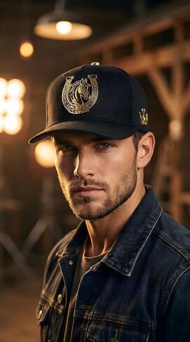 Ferreti Hats FT138 Premium Black Horse Hat for Men & Women - Metal Horse Emblem Hat - Snapback Baseball Cap, Gorra Negra de Beisbol para Hombre y Mujer in Saudi Arabia
