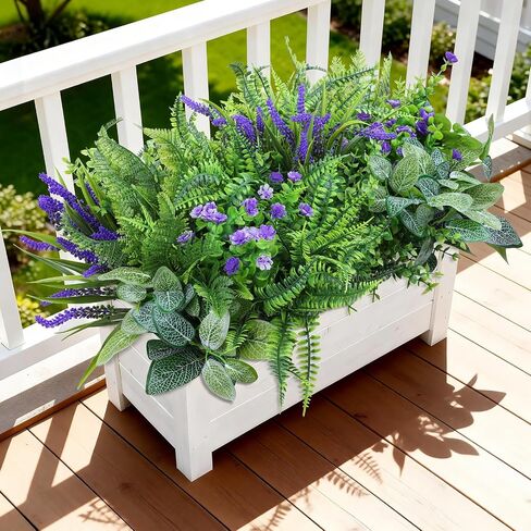 INQCMY Artificial Fake Plants Flowers for Outdoor 12 Bundles UV Resistant Outdoor Artificial Plants for Spring Summer Decoration No Fade Faux Outdoor Plants. in Saudi Arabia