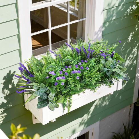 INQCMY Artificial Fake Plants Flowers for Outdoor 12 Bundles UV Resistant Outdoor Artificial Plants for Spring Summer Decoration No Fade Faux Outdoor Plants. in Saudi Arabia