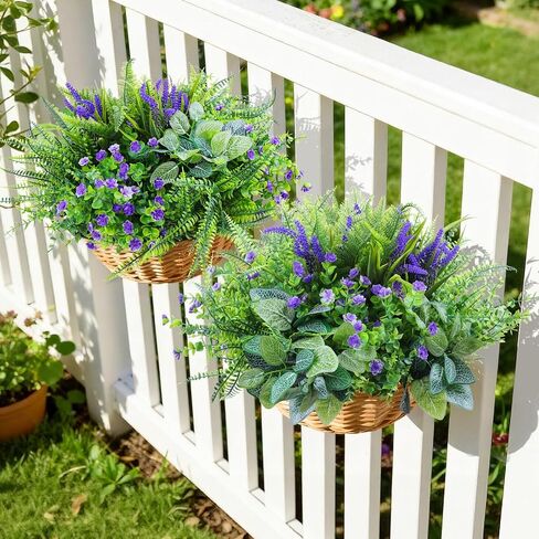 INQCMY Artificial Fake Plants Flowers for Outdoor 12 Bundles UV Resistant Outdoor Artificial Plants for Spring Summer Decoration No Fade Faux Outdoor Plants. in Saudi Arabia