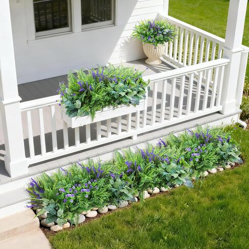 INQCMY Artificial Fake Plants Flowers for Outdoor 12 Bundles UV Resistant Outdoor Artificial Plants for Spring Summer Decoration No Fade Faux Outdoor Plants. in Saudi Arabia