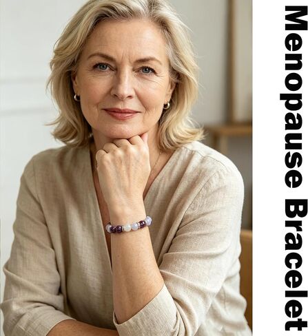Menopause Bracelet for Women, Natural Stone Healing Beaded Bracelet for Anxiety Stress Relief Hormone Balance Bracelets for Menopause's Support Calming Vayro Balance Jewelry for Women in Saudi Arabia