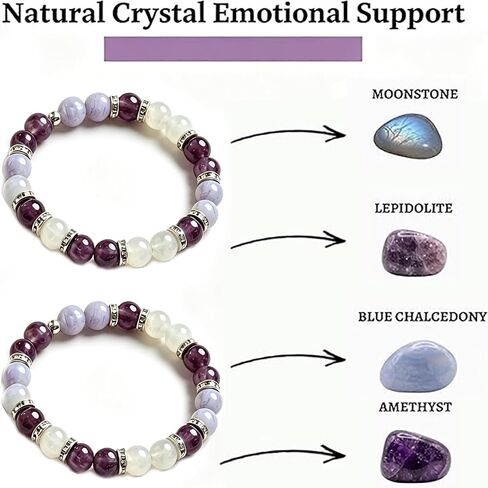 Menopause Bracelet for Women, Natural Stone Healing Beaded Bracelet for Anxiety Stress Relief Hormone Balance Bracelets for Menopause's Support Calming Vayro Balance Jewelry for Women in Saudi Arabia