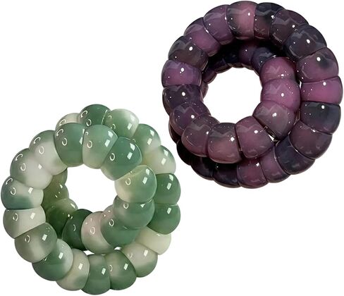 2-Pack Fidget Bracelet & Fidget Bracelet for Women, Purple Green Bodhi Bead Stretch Bracelets for Meditation in Saudi Arabia