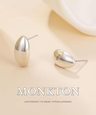 Monkton Huggie Earrings Hoop Chic Dome Lightweight Stud Polished Earrings Minimalist Women's Jewelry in Saudi Arabia