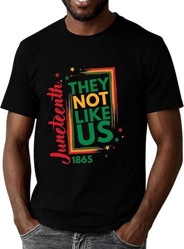 Juneteenth Shirts Men African American Freendom Shirt 1865 Black History Month Tee Tops in Saudi Arabia