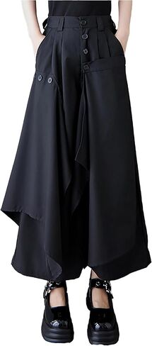 ellazhu Women's Pants High Waisted Cargo Plus Size Work Casual Outfits Button Flow Hem GZ453 in Kuwait
