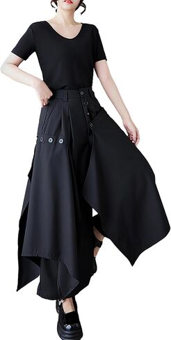 ellazhu Women's Pants High Waisted Cargo Plus Size Work Casual Outfits Button Flow Hem GZ453 in Kuwait