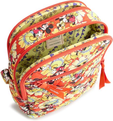 حقيبة كروس نسائية من Vera Bradley مصنوعة من قطن ديزني الفاخر سوليفان - محفظة كتف مبطنة - زهور بتلات ميكي وميني in Kuwait