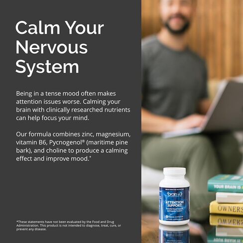 BRAINMD Dr Amen Attention Support - 90 Capsules - Promotes Mental Focus & Impulse Control - Gluten Free - 30 Servings in Kuwait