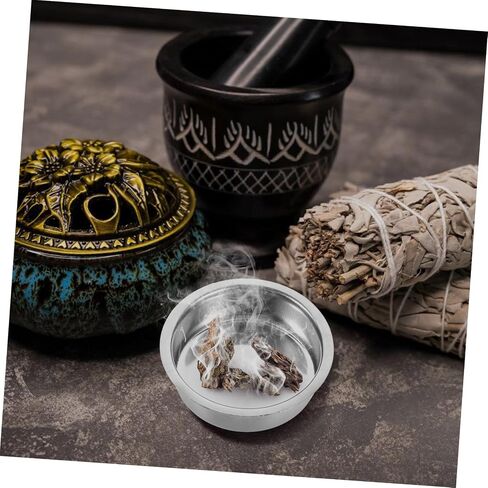 6pcs Incense Burner Censer Plate Replacement Incense Dish Stainless Steel Plate Arabic Censer Metal Dish Replacement Supplies in Saudi Arabia