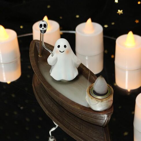Ghost Incense Holder for Sticks Skeleton Ship Halloween Incense Cone Burner, Incense Stick Burner, Resin Cute Incense Holder, Gothic Incense Stick Burner, Yoga Meditation Aromatherapy Decor (Ghost) in Kuwait