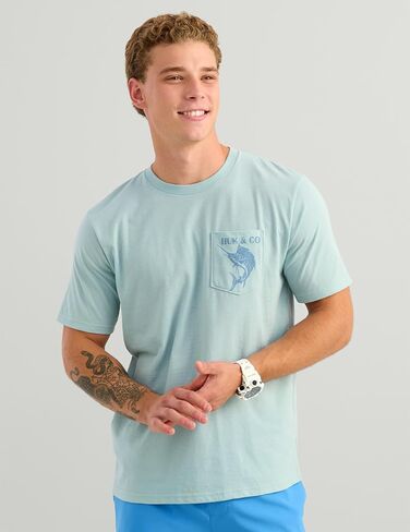 تي شيرت رجالي بأكمام قصيرة من HUK، تي شيرت صيد السمك للرجال، Huk and Co - Heron Blue، X-Large in Kuwait