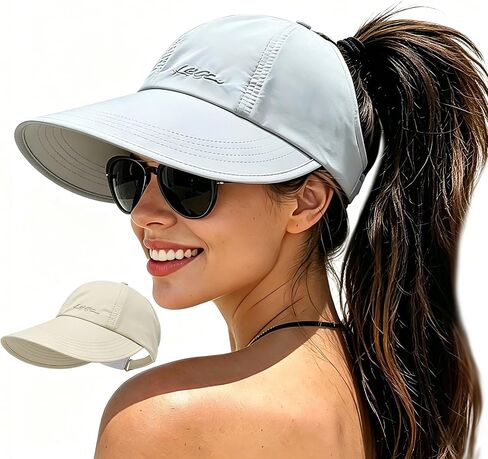 2 Pack UPF Sun Protection Baseball Hat for Women and Man,Wide Brim UV Visor Hat, Adjustable Quick-Dry Wide Brim Baseball Cap for Outdoor Hiking Golf Beach in Saudi Arabia
