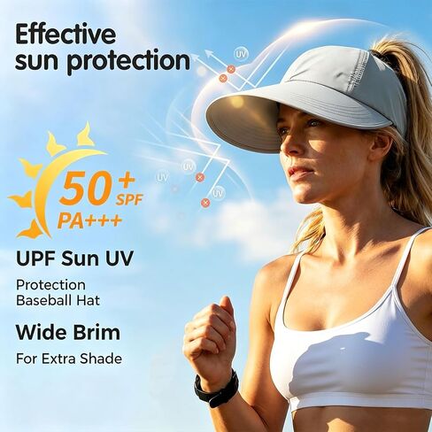 2 Pack UPF Sun Protection Baseball Hat for Women and Man,Wide Brim UV Visor Hat, Adjustable Quick-Dry Wide Brim Baseball Cap for Outdoor Hiking Golf Beach in Saudi Arabia