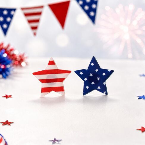 4th of July Earrings for Women- Patriotic Red White and Blue Star Stud Jewelry, Fourth of July Outfits Accessories Gifts in Saudi Arabia