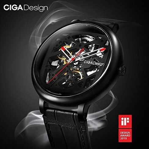 CIGA Design FANGYUAN Watch Automatic Mechanical Wristwatch Stainless Steel Dial Leather Strap Skeleton Unisex Timepiece in Saudi Arabia
