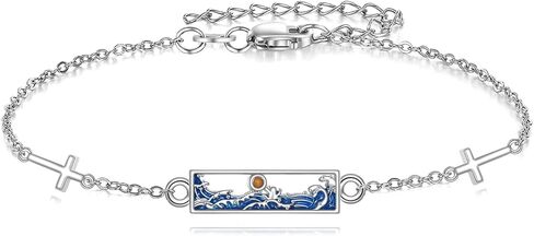AOBOCO Mustard Seed Anklet Bracelets 925 Sterling Silver Cross Faith Anklets Chain Christian Religious Jewelry Gifts for Women in Kuwait