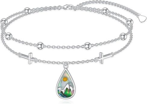 AOBOCO Mustard Seed Anklet Bracelets 925 Sterling Silver Cross Faith Anklets Chain Christian Religious Jewelry Gifts for Women in Kuwait