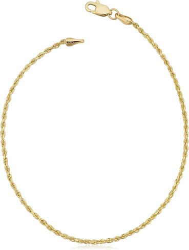 Kooljewelry الصلبة 14k الذهب الأصفر 1.5 ملم حبل سلسلة سوار in Kuwait