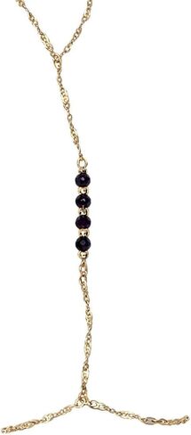 Fashion Jewelry ~ Purple Beads Hand Chain Slave Bracelet Ring Combo (B4850-PP) in Kuwait