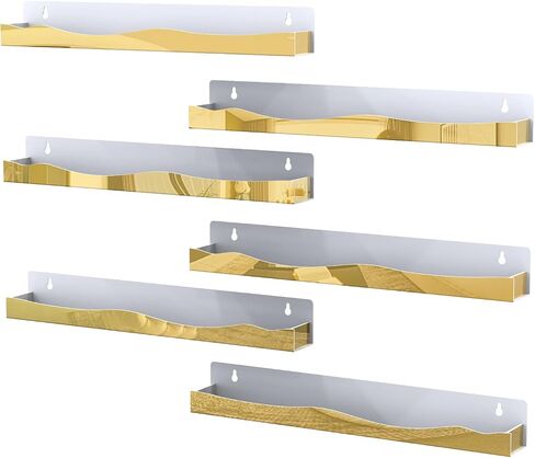 6 Pack Nail Polish Wall Racks 15 Inch Acrylic Multi Color Floating Shelves for Kids Book,Tattoo Ink, Essential Oils, Figurine Display Ledges Spice Rack for Salons Retailers Home in Saudi Arabia