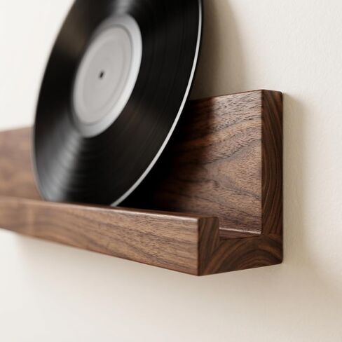 6 Pack Wood Vinyl Wall Mount Record Display, Record Shelves for Wall, Album Magazine, Record Shelf, Vinyl Holder Wall in Kuwait