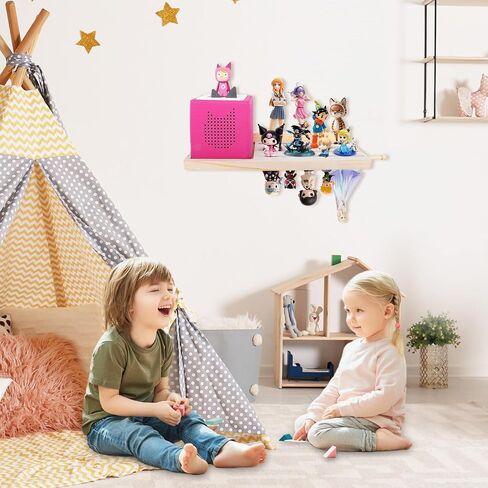 Large Tonie Shelf for Toniebox,Magnetic Wooden Floating Shelves Compatible with Tonie Accessories, Characters & Figures, Display Collection (Natural Wood) in Saudi Arabia