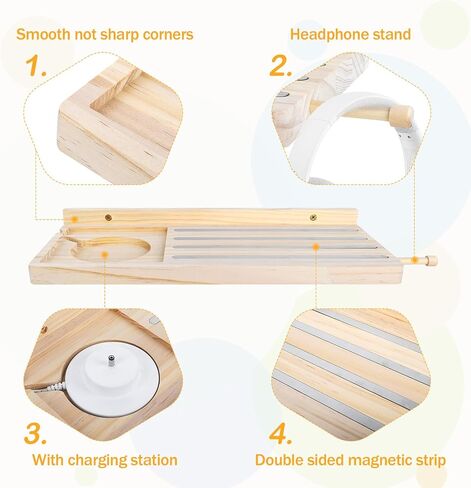 Large Tonie Shelf for Toniebox,Magnetic Wooden Floating Shelves Compatible with Tonie Accessories, Characters & Figures, Display Collection (Natural Wood) in Saudi Arabia