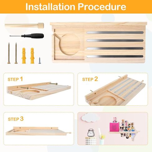 Large Tonie Shelf for Toniebox,Magnetic Wooden Floating Shelves Compatible with Tonie Accessories, Characters & Figures, Display Collection (Natural Wood) in Saudi Arabia