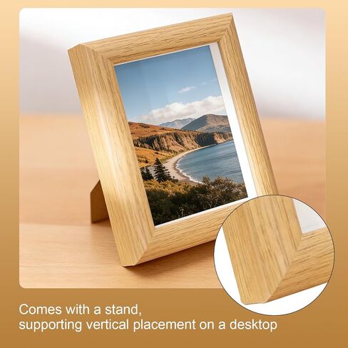 2x3inch Mini Picture Frames Set of 2, Picture Frames for Tabletop Display, Mini Photo Frames Natural Wood frame in Saudi Arabia