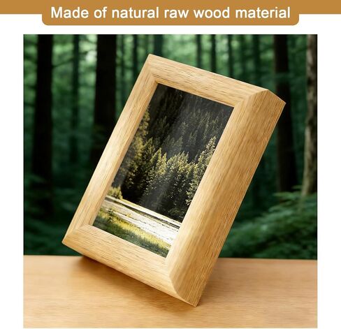 2x3inch Mini Picture Frames Set of 2, Picture Frames for Tabletop Display, Mini Photo Frames Natural Wood frame in Saudi Arabia