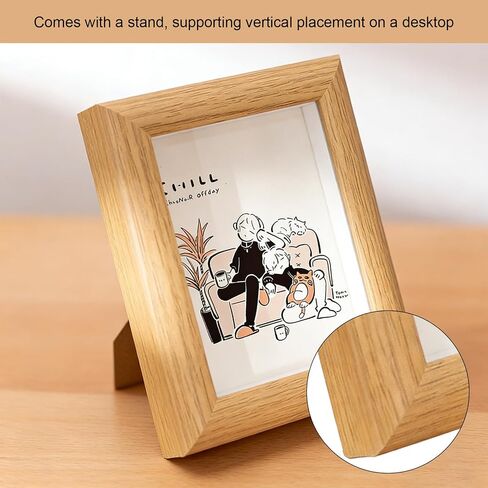 2x3inch Mini Picture Frames Set of 2, Picture Frames for Tabletop Display, Mini Photo Frames Natural Wood frame in Saudi Arabia