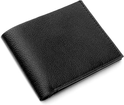 Ultra Soft Synthetic Leather Men's Wallet, Minimalist Bifold Bussiness Card Holder Man Slim Wallets Mens Front Pocket Wallet with Id Window Easy to Carry for Personal Use and Gift Giving (Black) in Kuwait