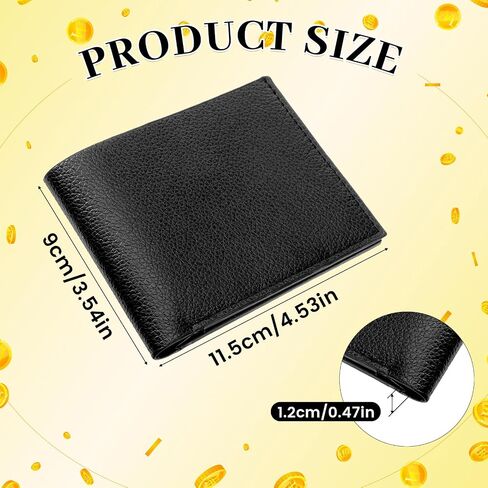 Ultra Soft Synthetic Leather Men's Wallet, Minimalist Bifold Bussiness Card Holder Man Slim Wallets Mens Front Pocket Wallet with Id Window Easy to Carry for Personal Use and Gift Giving (Black) in Kuwait