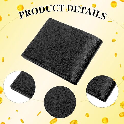 Ultra Soft Synthetic Leather Men's Wallet, Minimalist Bifold Bussiness Card Holder Man Slim Wallets Mens Front Pocket Wallet with Id Window Easy to Carry for Personal Use and Gift Giving (Black) in Kuwait