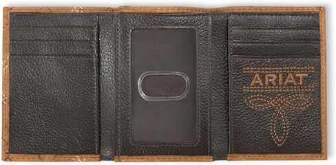 ARIAT Men's Cross Stitch Trifold Wallet with Embossed Patch in Kuwait