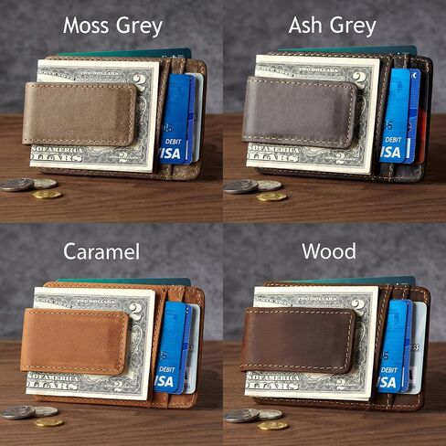 RUGGEDGIFTS Personalized Magnetic Money Clip, Leather Slim Front Pocket Wallet, Birthday Gifts for Men, Leather Wallet For Men, Card Holder With Money Clip, GENUINE Leather in Saudi Arabia