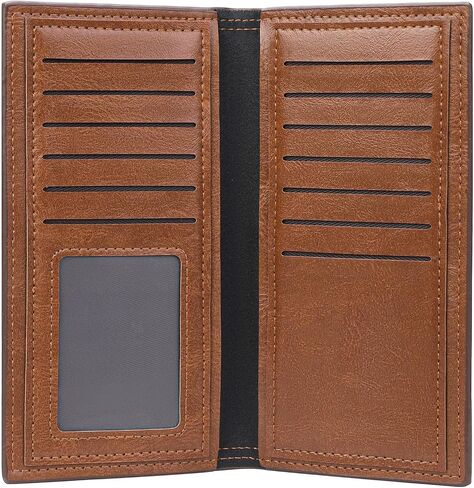 FALAN MULE Long Wallet for Men Leather Bifold Card Holder Slim Wallet with ID Window in Saudi Arabia