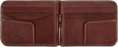 Tony Perotti Mens Money Clip Bifold Wallet Slim Minimalist Card Case Pockets Italian Leather in Saudi Arabia