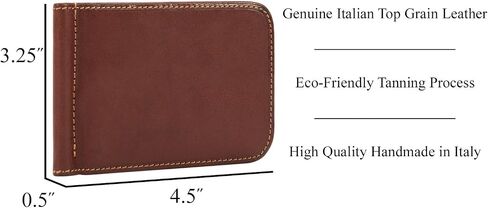 Tony Perotti Mens Money Clip Bifold Wallet Slim Minimalist Card Case Pockets Italian Leather in Saudi Arabia