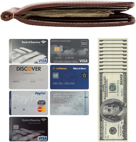Tony Perotti Mens Money Clip Bifold Wallet Slim Minimalist Card Case Pockets Italian Leather in Saudi Arabia