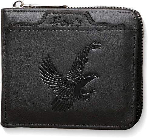 Zipper Long Wallet for Men – Large Capacity PU Leather Wristlet Handbag with 12 Card Slots & 2 Bill Compartments for Business Travel Gift for Him, Black in Saudi Arabia