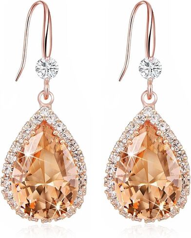 Crystal Drop Earrings for Women Cubic Zirconia Teardrop Earrings Sparkling Rhinestone Dangle Earring in Saudi Arabia