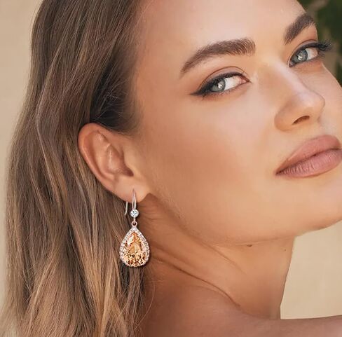Crystal Drop Earrings for Women Cubic Zirconia Teardrop Earrings Sparkling Rhinestone Dangle Earring in Saudi Arabia