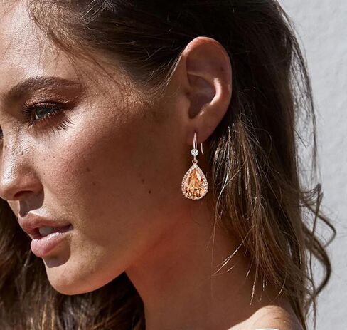 Crystal Drop Earrings for Women Cubic Zirconia Teardrop Earrings Sparkling Rhinestone Dangle Earring in Saudi Arabia