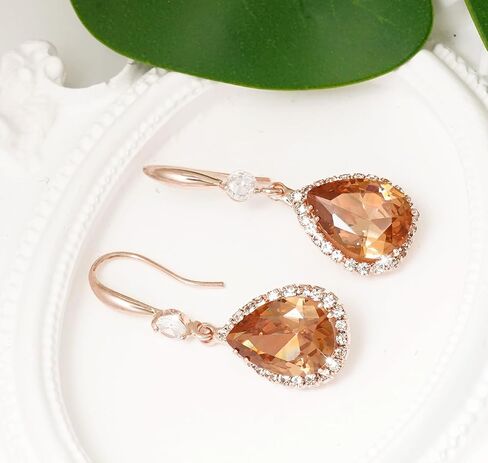 Crystal Drop Earrings for Women Cubic Zirconia Teardrop Earrings Sparkling Rhinestone Dangle Earring in Saudi Arabia